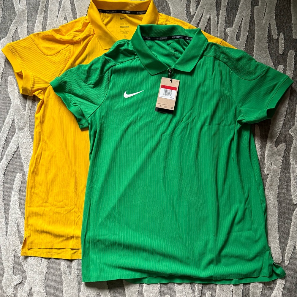 Nike Court Dri-FIT ADV Men’s 1/4 Zip Tennis Slam Polo Shirt Gold/Green HQ0792
